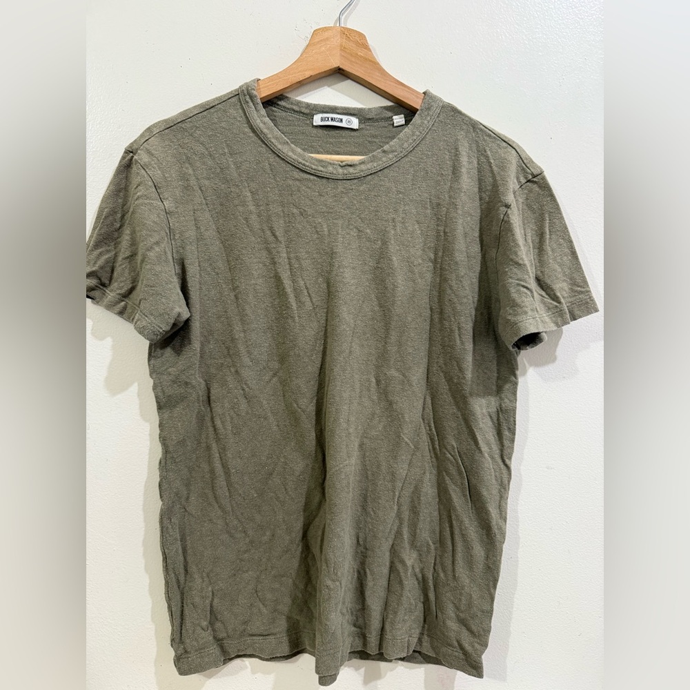 Buck Mason Olive Short Sleeve Crew Tee - Picture 1 of 4